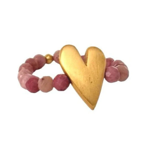 IBU Sweet Heart Ring in Cherry Quartz