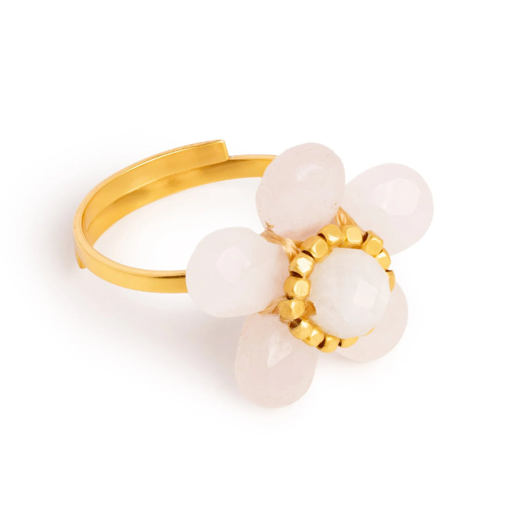 IBU Daisy Ring in Rose Quartz