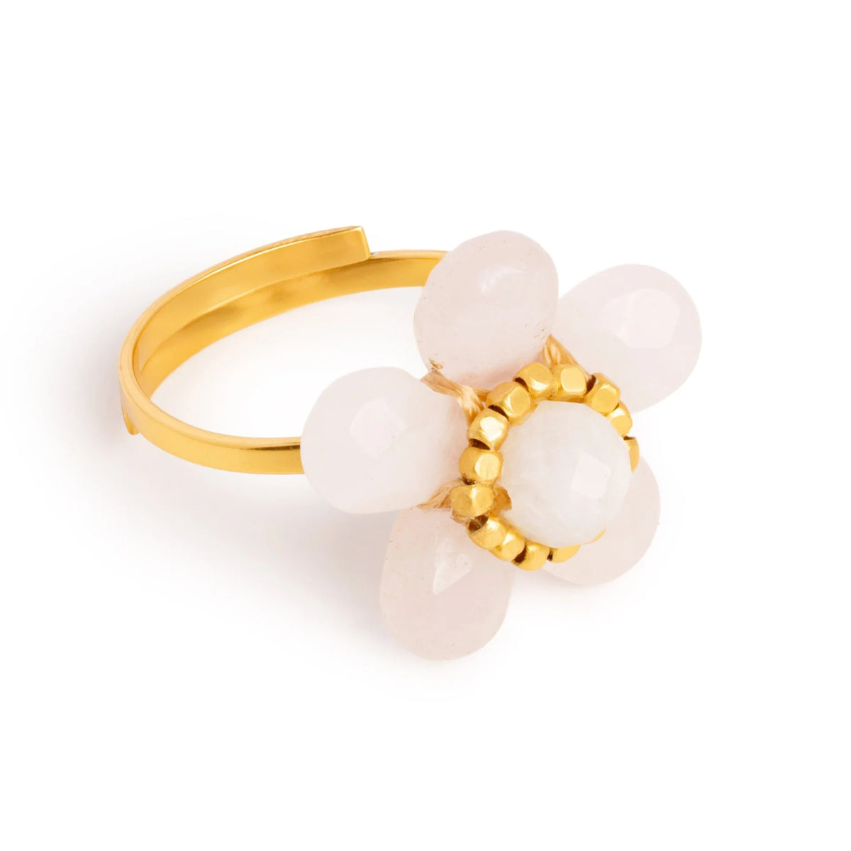 IBU Daisy Ring in Rose Quartz