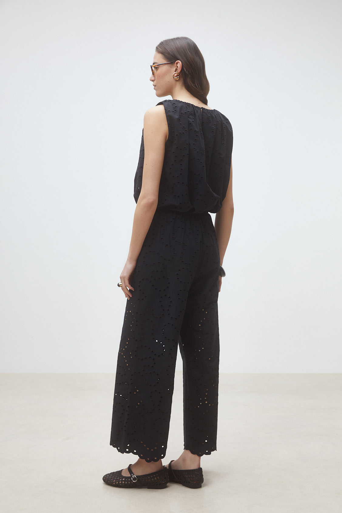 Suncoo Paris Jane Wide Leg Trouser in Noir - S26C04038