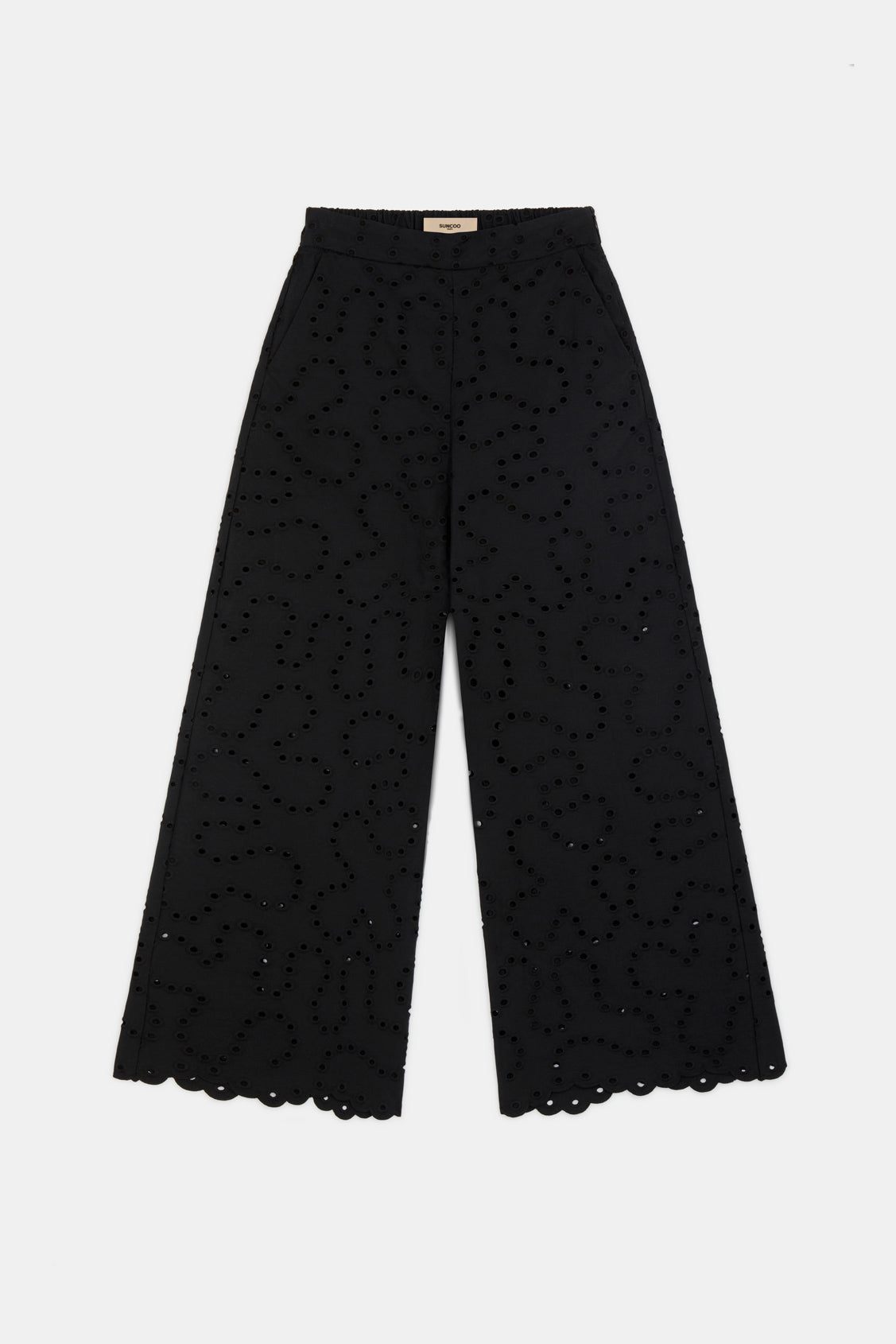 Suncoo Paris Jane Wide Leg Trouser in Noir - S26C04038