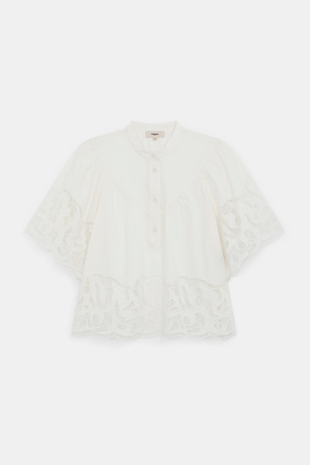 Suncoo Paris Linda Shirt in Blanc Casse - S26C07087