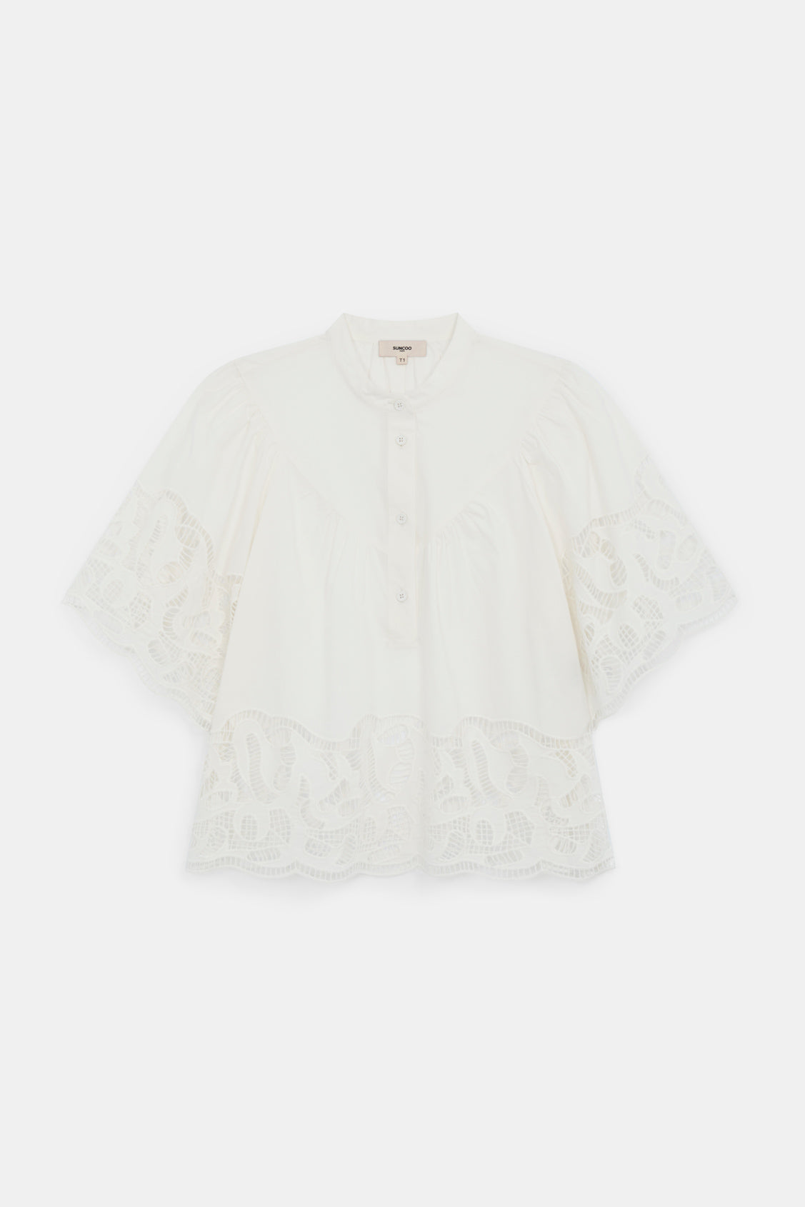 Suncoo Paris Linda Shirt in Blanc Casse - S26C07087