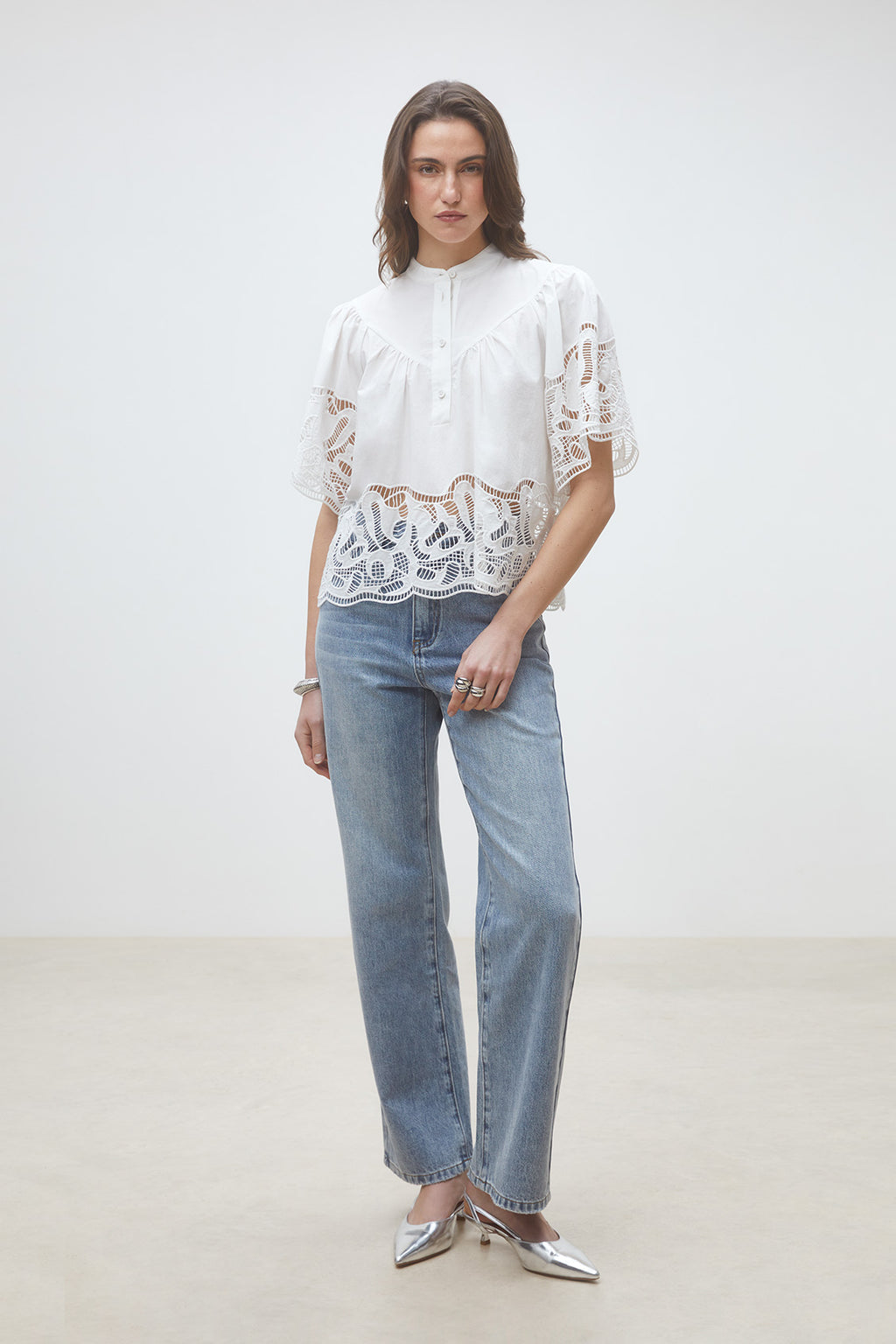 Suncoo Paris Linda Shirt in Blanc Casse - S26C07087