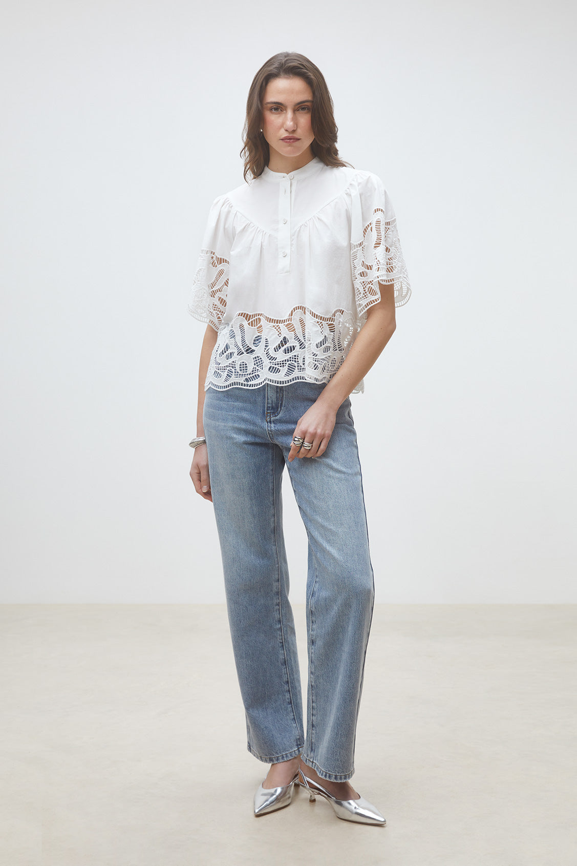 Suncoo Paris Linda Shirt in Blanc Casse - S26C07087