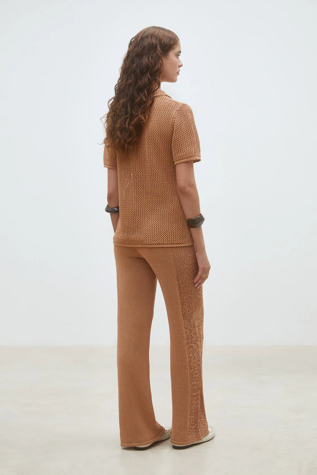 Suncoo Paris Ginger Short Sleeve Shirt in Camel - S26M02099
