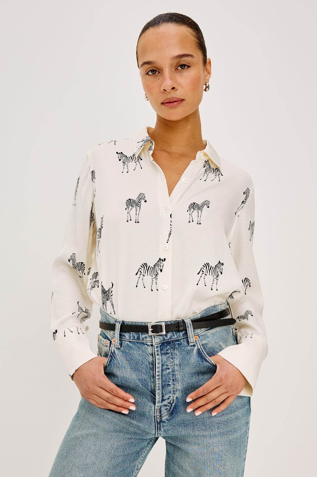 Rails SAIGE Shirt in Ivory Zebra - 509A-523A-8600
