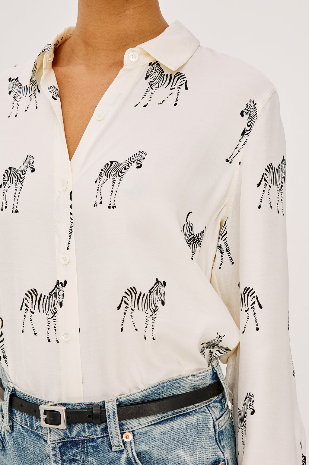 Rails SAIGE Shirt in Ivory Zebra - 509A-523A-8600
