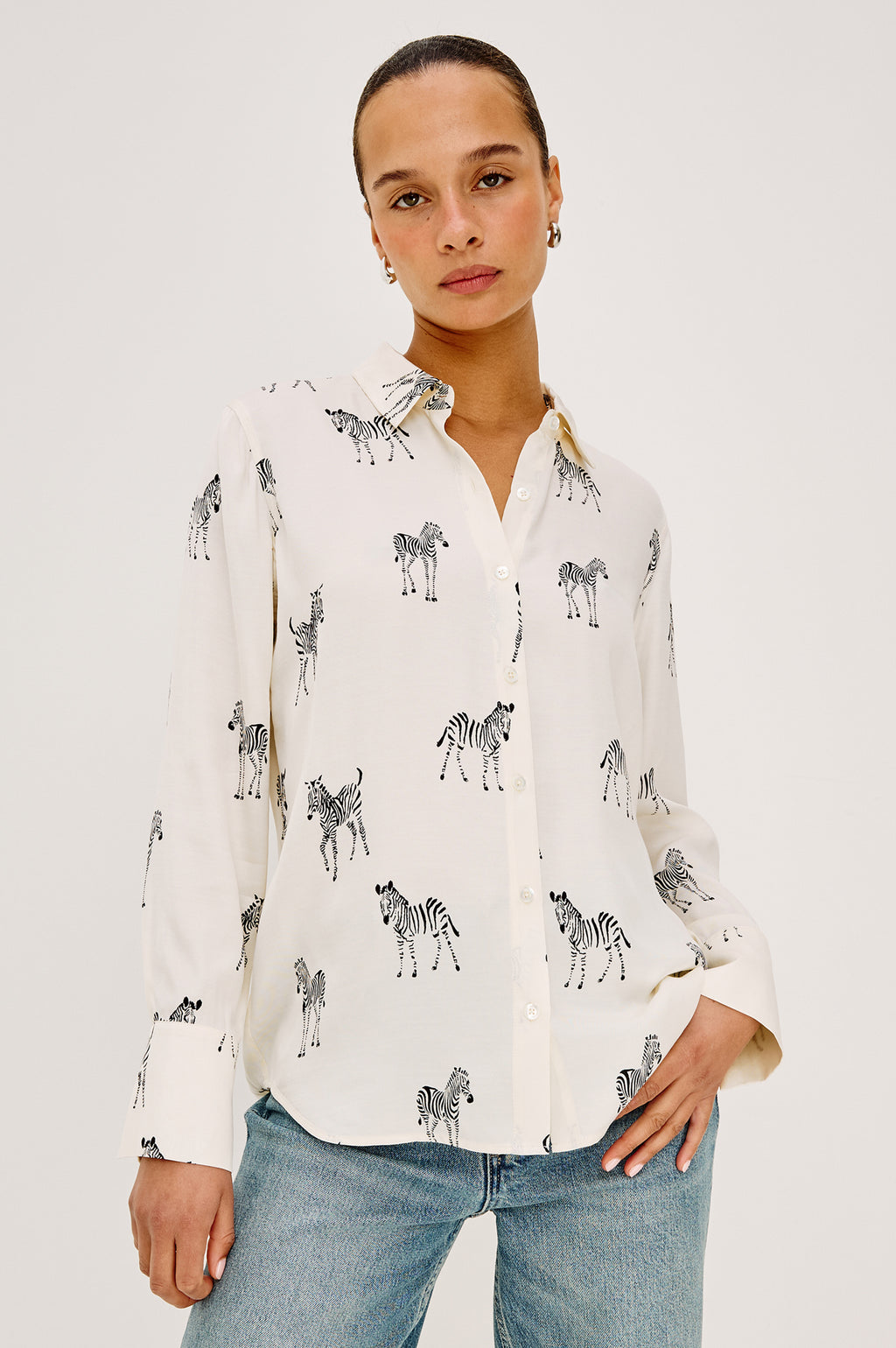 Rails SAIGE Shirt in Ivory Zebra - 509A-523A-8600