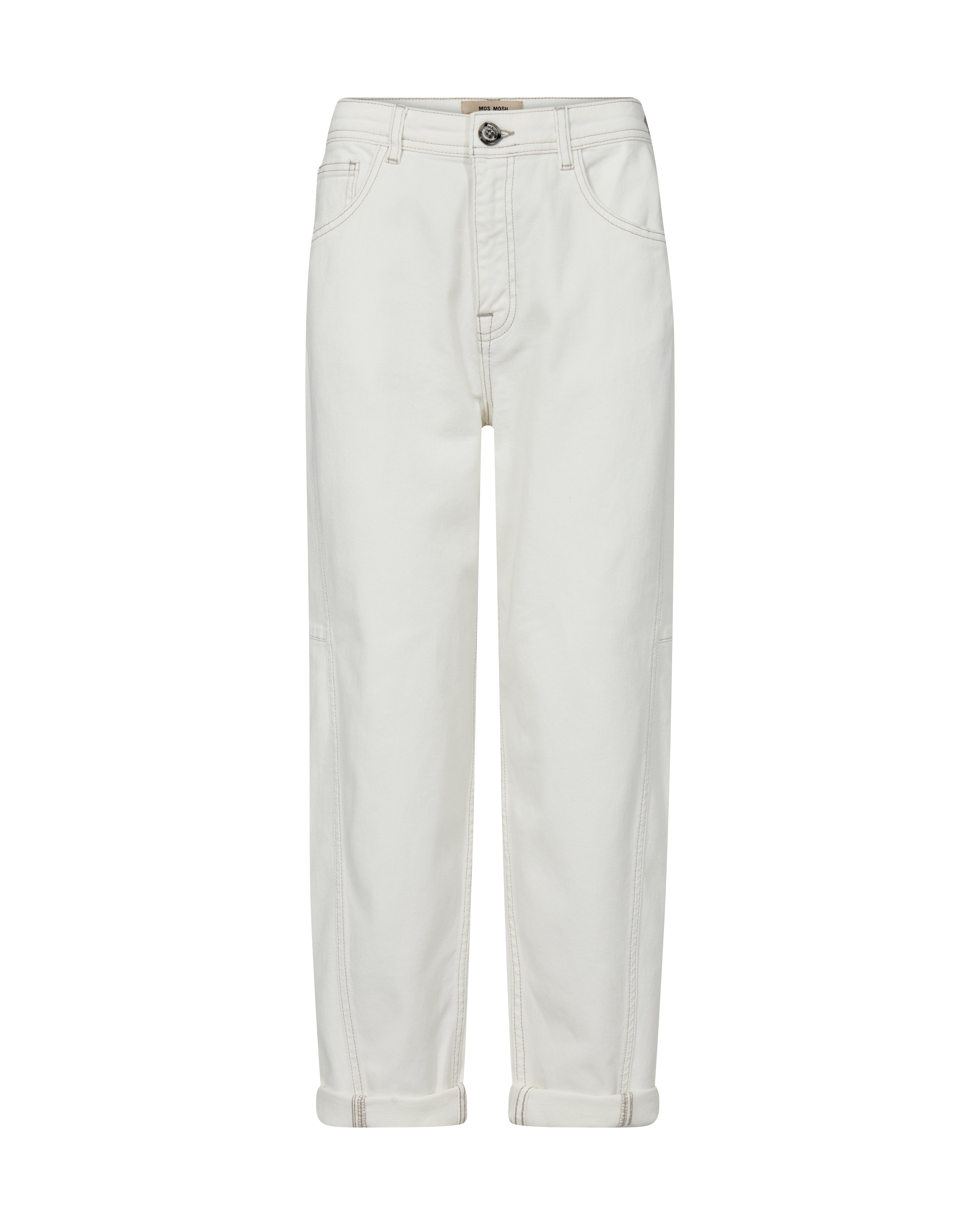 Mos Mosh Aymen Melo Ankle Grazer Trouser in White - 168170