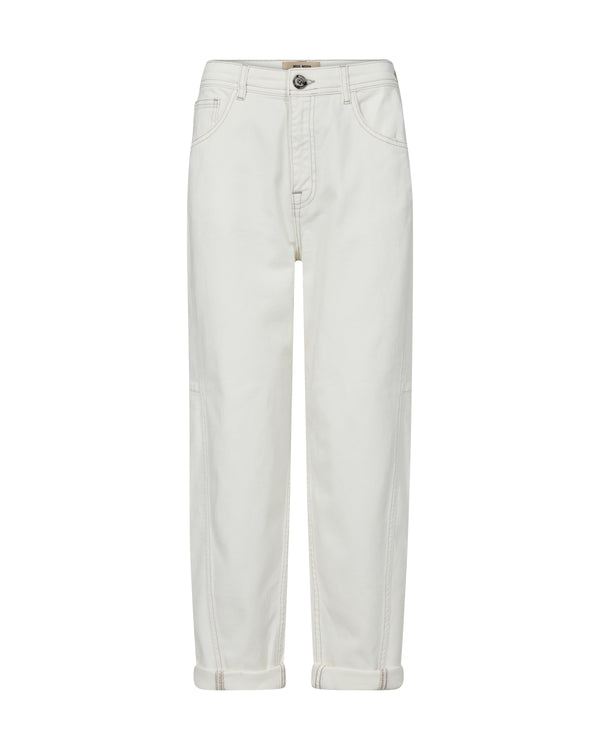 Mos Mosh Aymen Melo Ankle Grazer Trouser in White - 168170