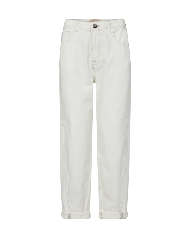 Mos Mosh Aymen Melo Ankle Grazer Trouser in White - 168170