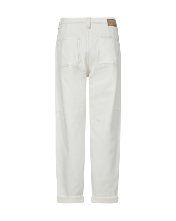 Mos Mosh Aymen Melo Ankle Grazer Trouser in White - 168170