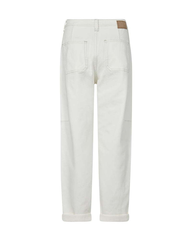 Mos Mosh Aymen Melo Ankle Grazer Trouser in White - 168170