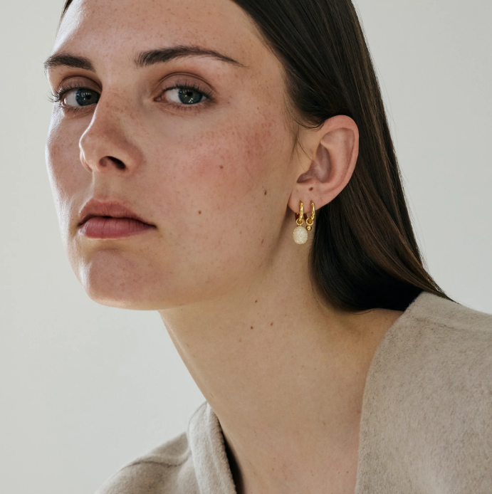 Enamel Copenhagen Earrings Hoops Significant Sparkle Pearl