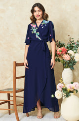 Hope & Ivy The Jillian Embellished Wrap Dress