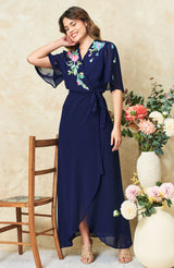 Hope & Ivy The Jillian Embellished Wrap Dress