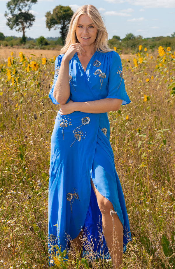 Hope & Ivy The Mallory Embellished Wrap Dress
