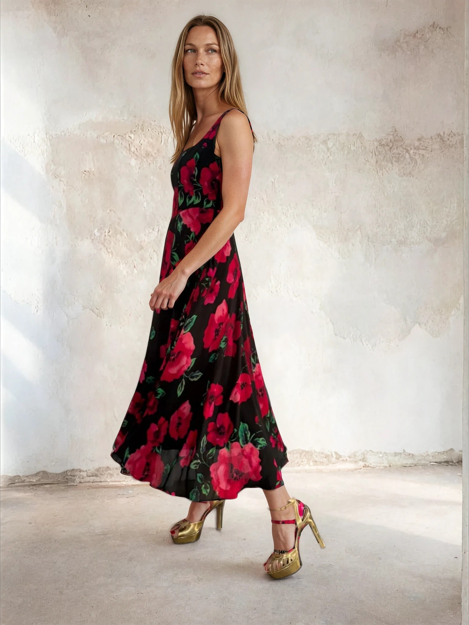 Sirens - Bella Dress in Black Poppy