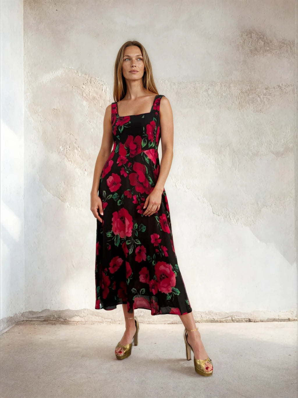 Sirens - Bella Dress in Black Poppy
