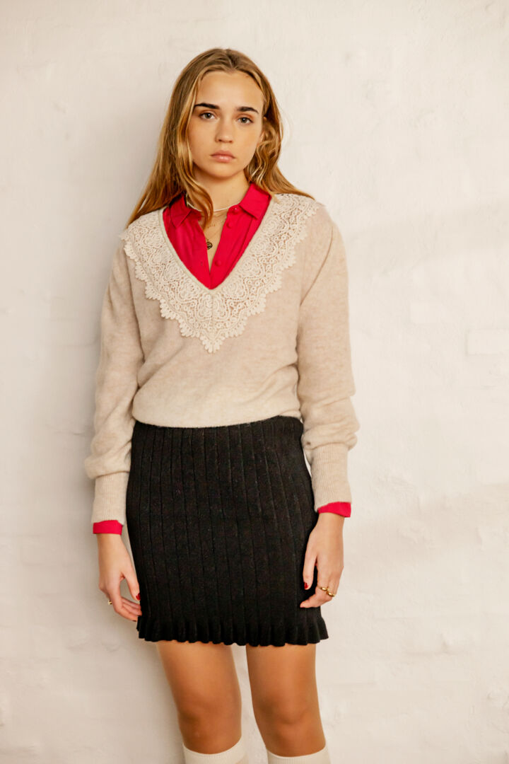 atelier reve darel jumper oatmeal melange evalucia boutique perth scotland