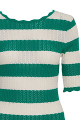 Atelier Reve Fanto Short Sleeved Knit-Pepper Green Stripes-20120124