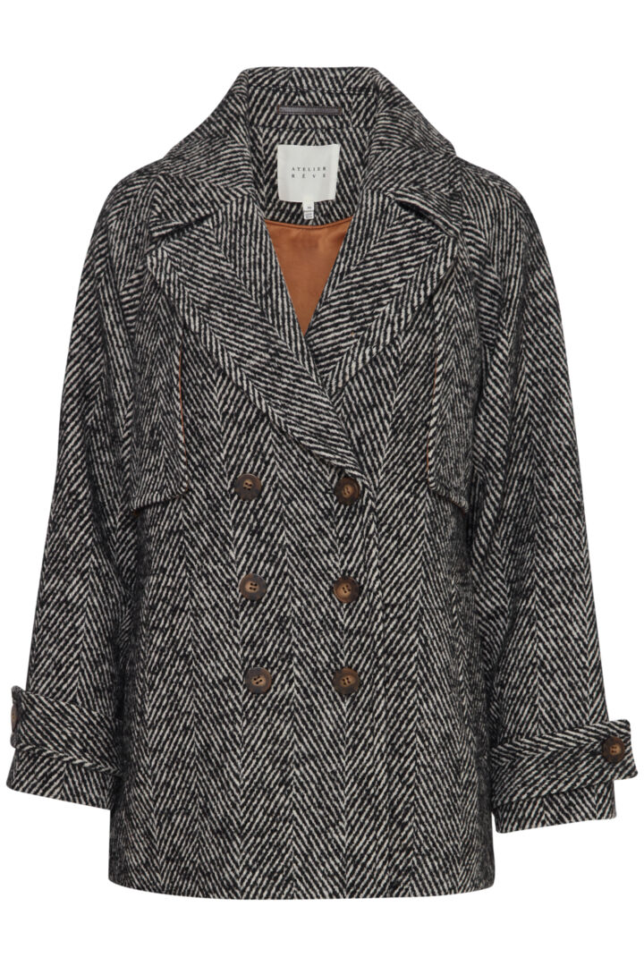 atelier reve jesse coat herringbone jaquard evalucia boutique perth scotland