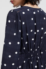 Atelier Rêve Salina Dress-Maritime Blue with dots-20119309