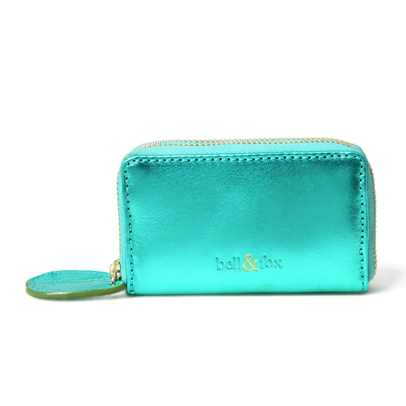 bell & fox ava mini double zip purse emerald metallic evalucia boutique perth scotland