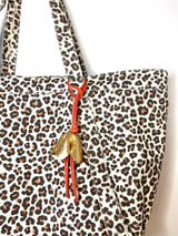 Bell & Fox Bloom Bag Charm in Gold Leather