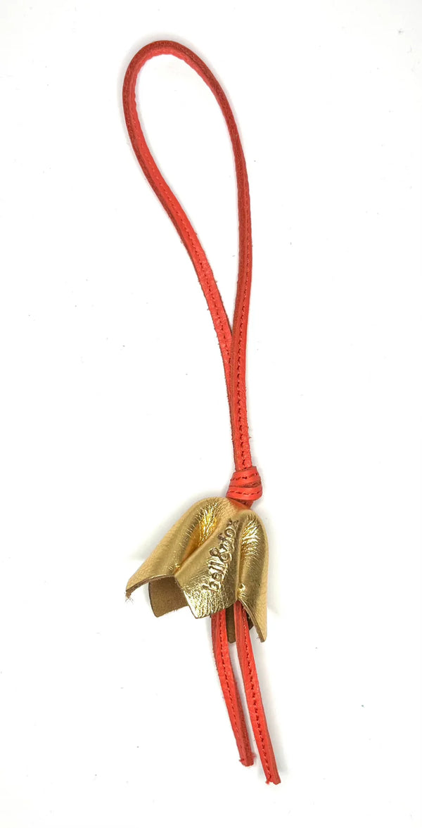 Bell & Fox Bloom Bag Charm in Gold Leather