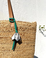 Bell & Fox Bloom Bag Charm in Silver Leather