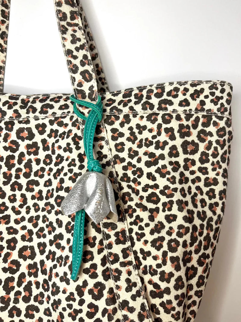 Bell & Fox Bloom Bag Charm in Silver Leather
