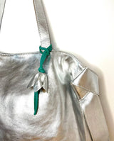 Bell & Fox Bloom Bag Charm in Silver Leather