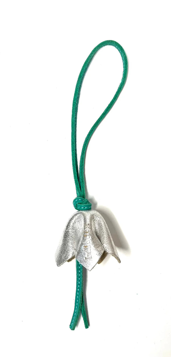Bell & Fox Bloom Bag Charm in Silver Leather