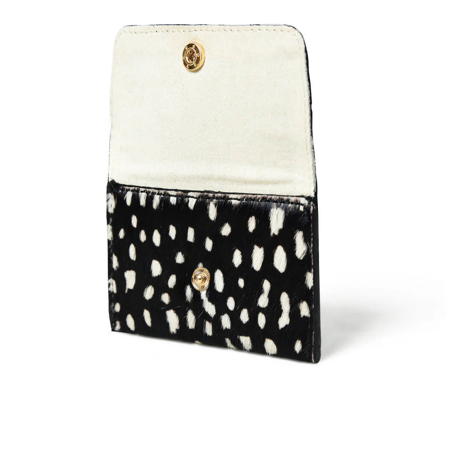Bell & Fox Amelie Popper Card Holder Purse in Black & White Print