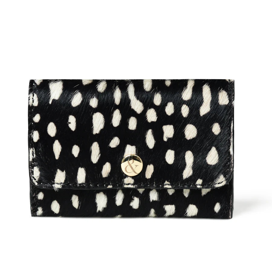 Bell & Fox Amelie Popper Card Holder Purse in Black & White Print