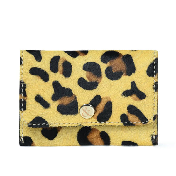 Bell & Fox Ellie Popper Card Holder Purse in Larger Leopard Print Leather