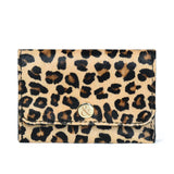 Bell & Fox Ellie Popper Card Holder Purse in Small Leopard Print Leather