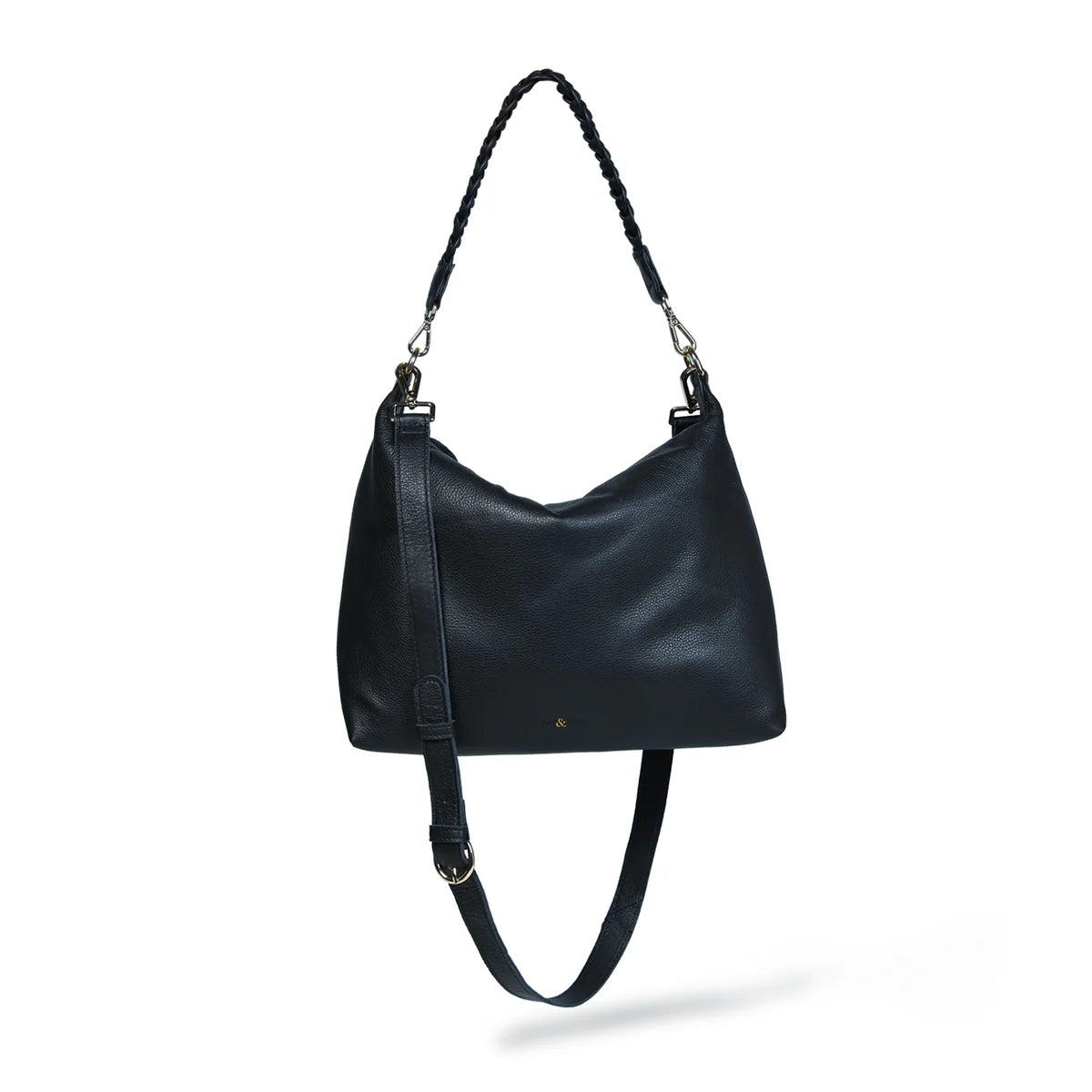 Bell & Fox ETTIE Large Slouch Crossbody in Black Leather