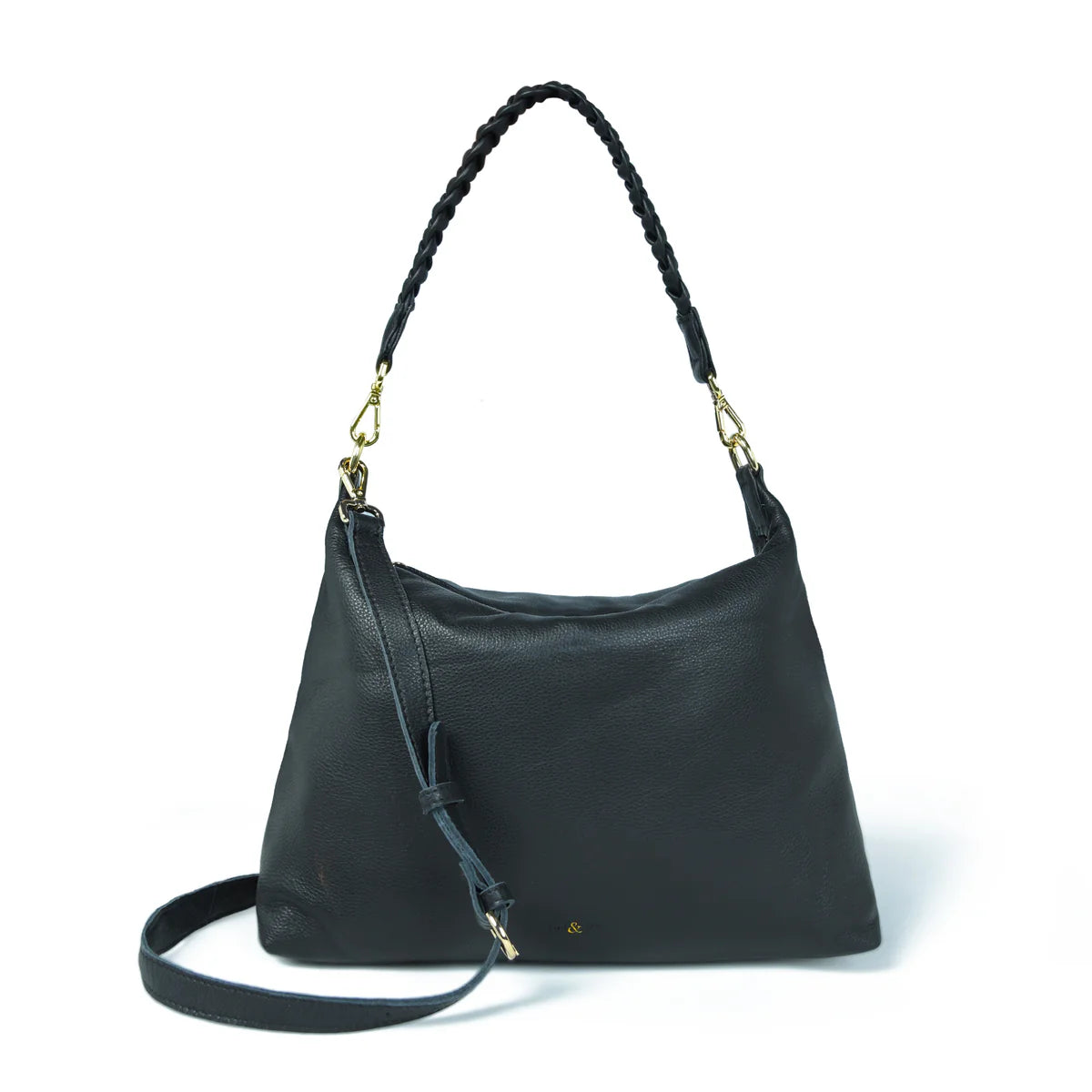Bell & Fox ETTIE Large Slouch Crossbody in Black Leather