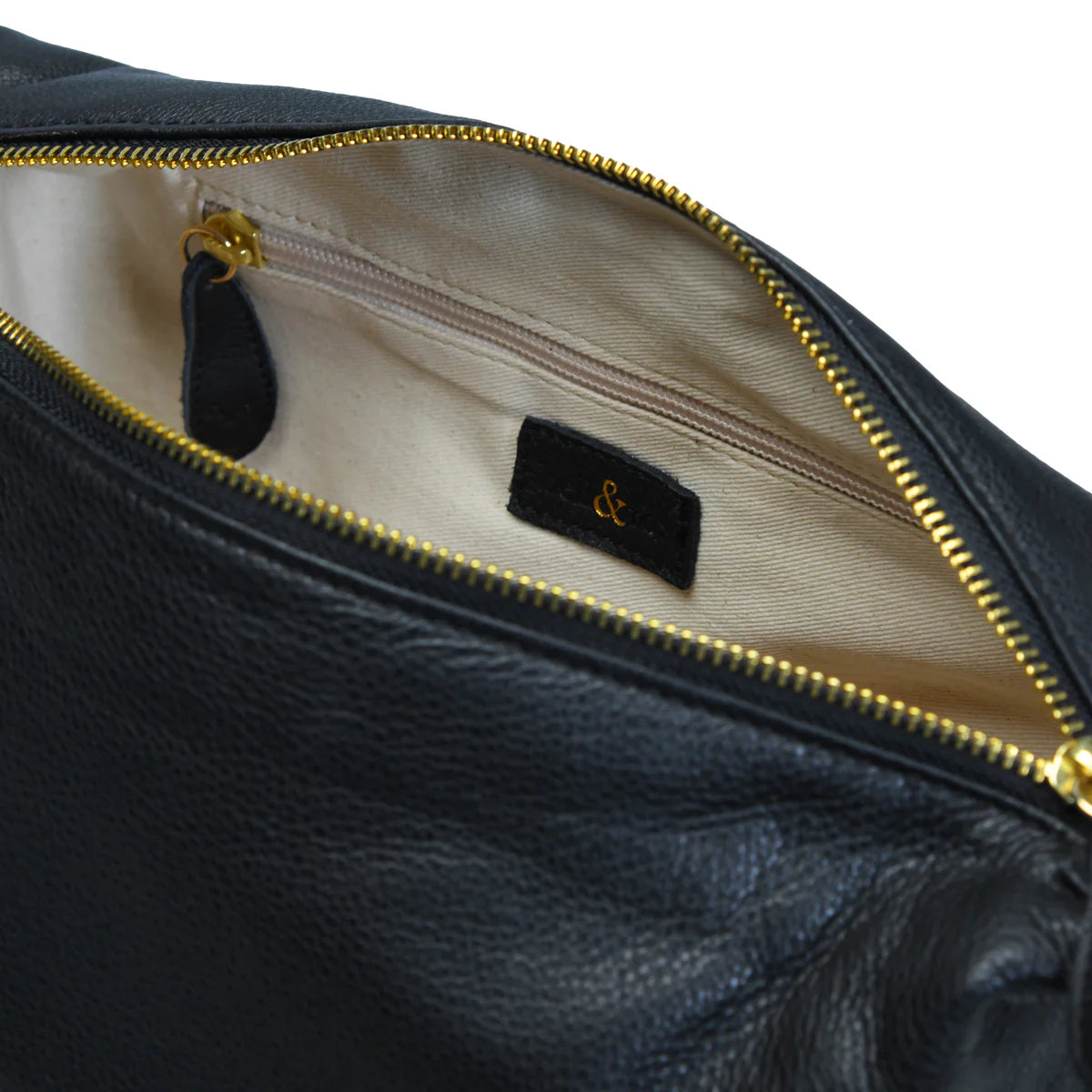 Bell & Fox ETTIE Large Slouch Crossbody in Black Leather