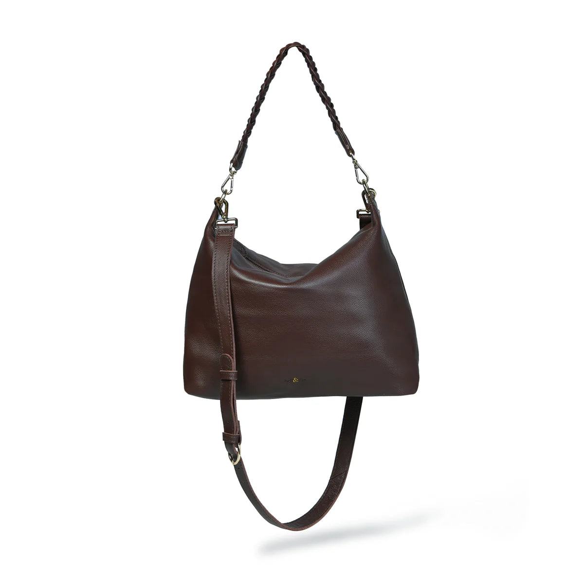 Bell & Fox ETTIE Large Slouch Crossbody in Brown Leather