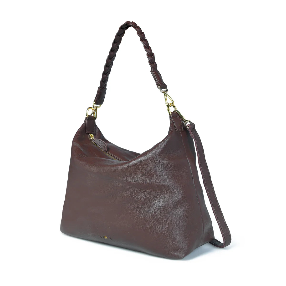 Bell & Fox ETTIE Large Slouch Crossbody in Brown Leather