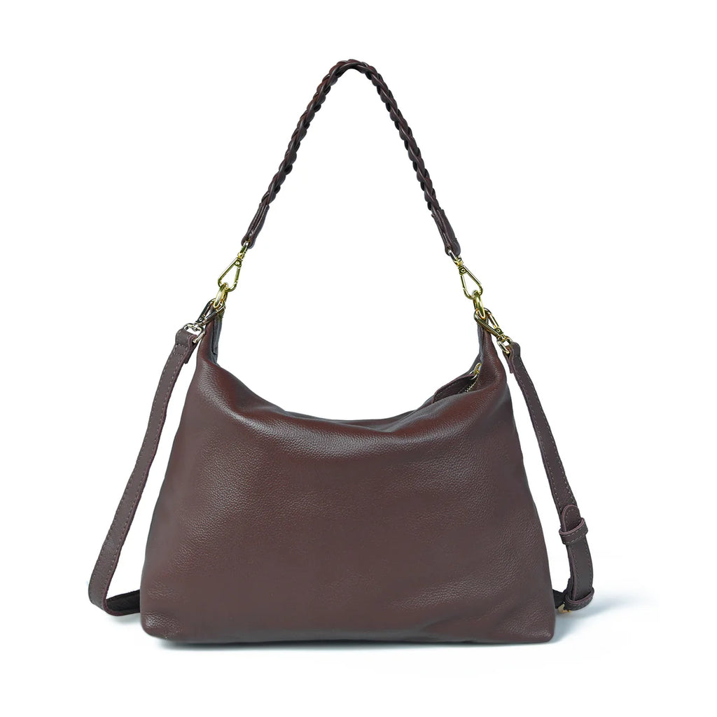 Bell & Fox ETTIE Large Slouch Crossbody in Brown Leather