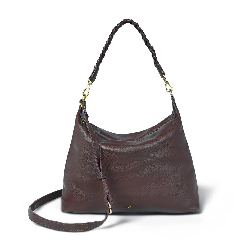 Bell & Fox ETTIE Large Slouch Crossbody in Brown Leather