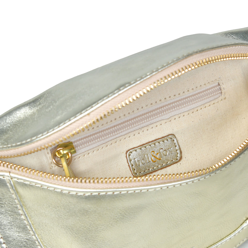 Bell & Fox Liberty Crossbody Bag in Gold Metallic Leather