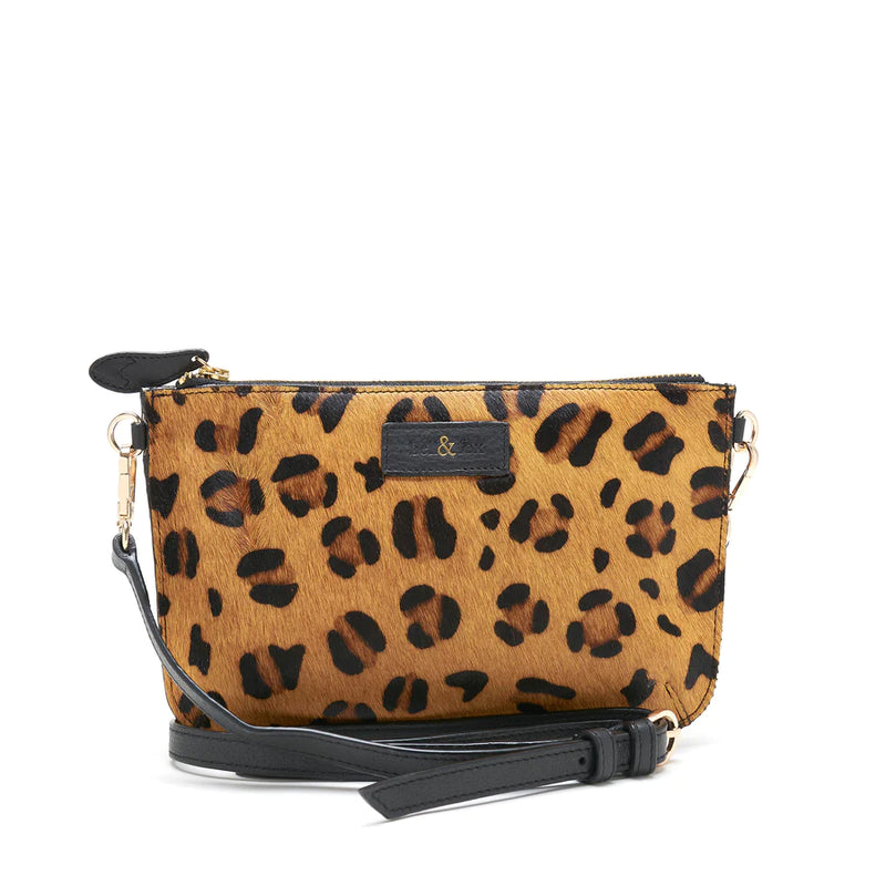 Bell & Fox Izzy Crossbody/Clutch Bag-Dark Leopard Pony Leather
