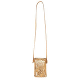 Bell & Fox Kasi Mini Hand Woven Crossbody Bag in Bronze Metallic Leather