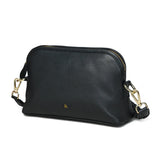 Bell & Fox Layla Crossbody Bag with Handwoven strap in black leather